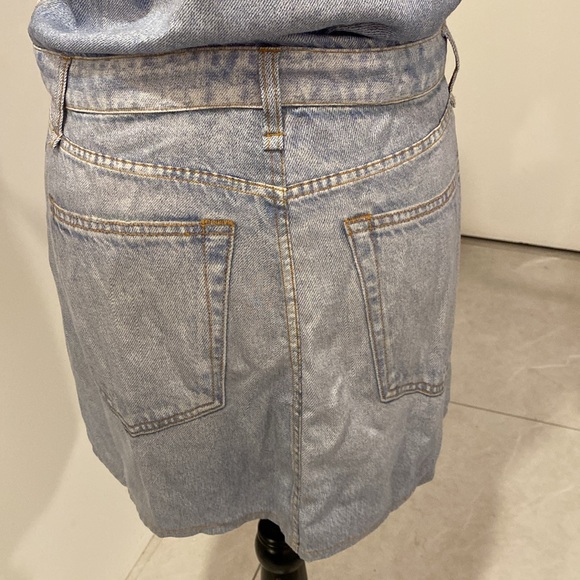 RAG & BONE Silky Light Blue Denim Look Mini Dress with short sleeves Size Medium - Picture 16 of 17